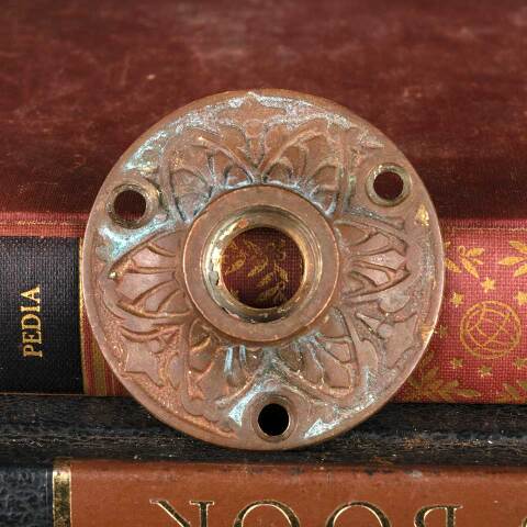 #53674 Antique Ornate Bronze Doorknob Rosette image 2
