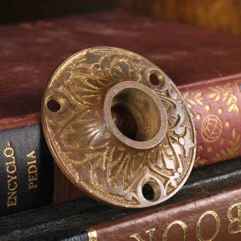 #53674 Antique Ornate Bronze Doorknob Rosette image 4