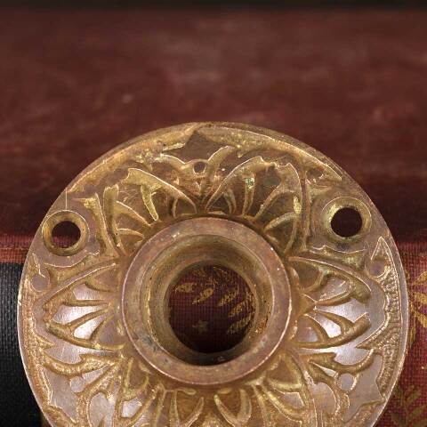 #53674 Antique Ornate Bronze Doorknob Rosette image 5