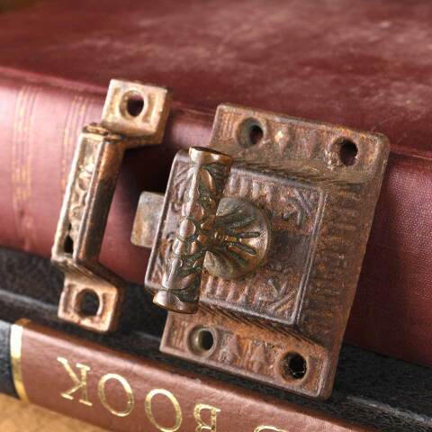 #53684 Antique Ornate Cast Iron Cabinet Latch image 5