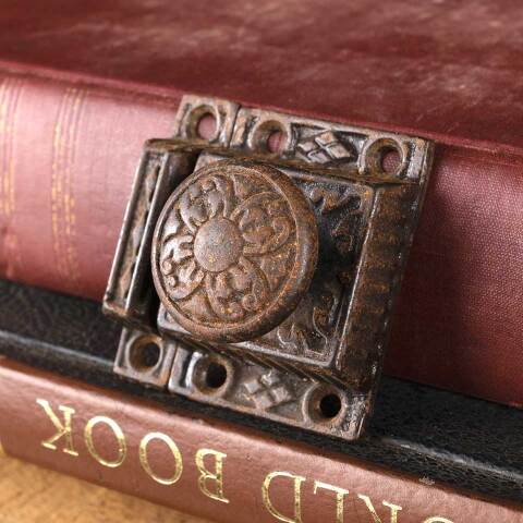 #53685 Antique Ornate Cast Iron Cabinet Latch image 2