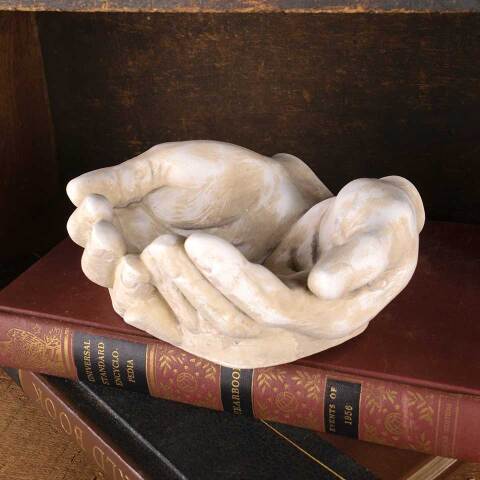 #53703 Cast Plaster Open Hands Dish image 2