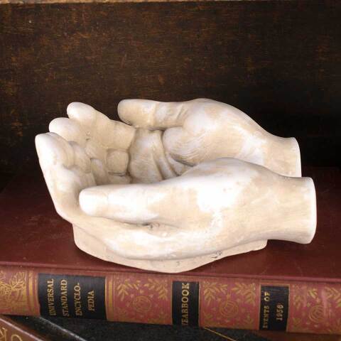 #53703 Cast Plaster Open Hands Dish image 3