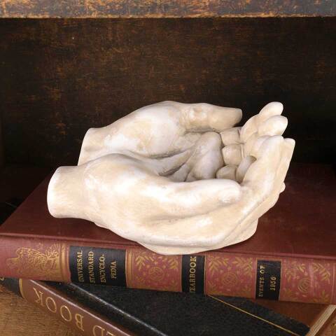 #53703 Cast Plaster Open Hands Dish image 5
