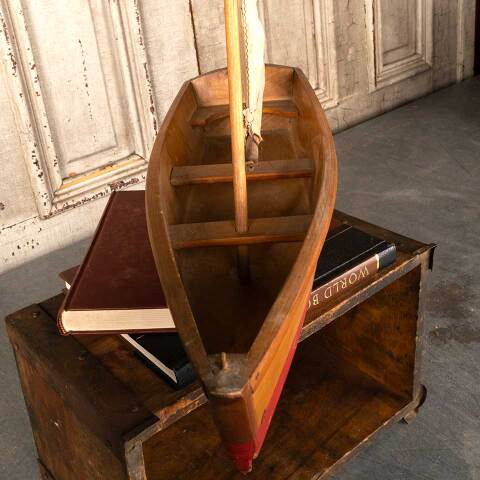 #53717 Antique BEA GULL Wooden Toy Sailboat image 4