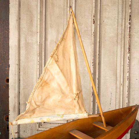 #53717 Antique BEA GULL Wooden Toy Sailboat image 7