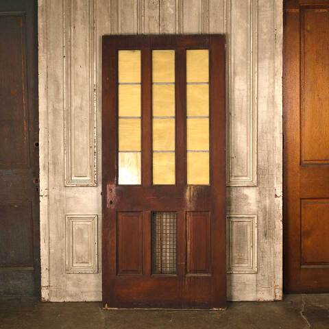 #53756 36x79 Antique Pine & Colored Glass Door image 6