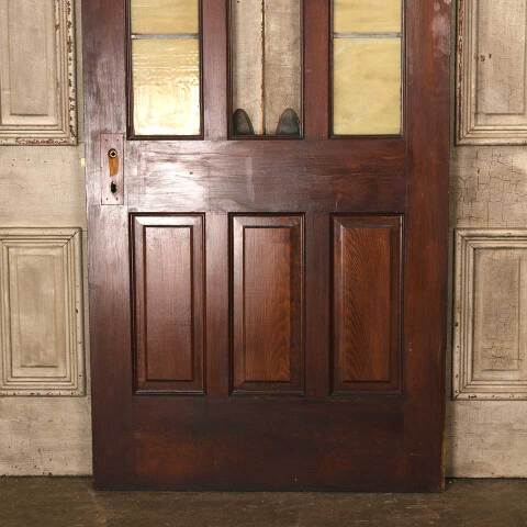 #53757 36x80 Antique Pine & Colored Glass Door image 7