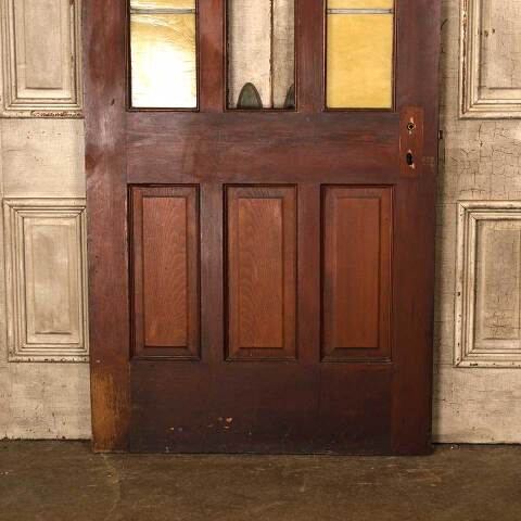 #53757 36x80 Antique Pine & Colored Glass Door image 3