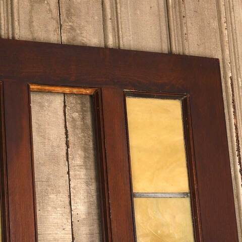 #53757 36x80 Antique Pine & Colored Glass Door image 4