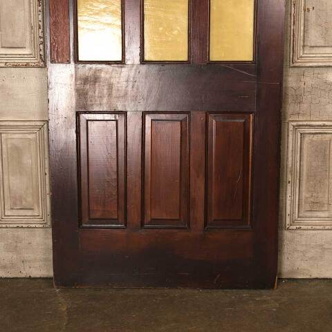 #53758 36x80 Antique Pine & Colored Glass Door image 3