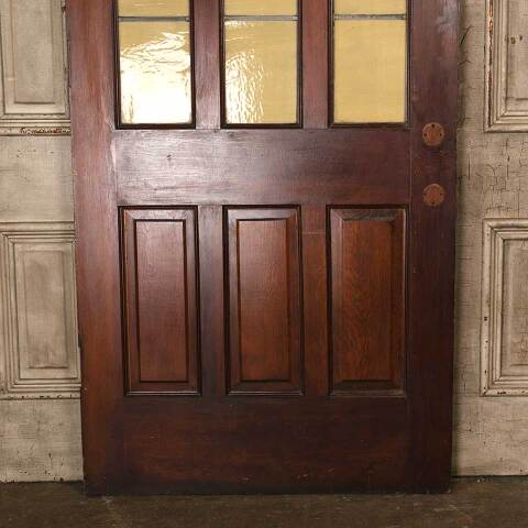 #53758 36x80 Antique Pine & Colored Glass Door image 6