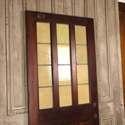 #53758 36x80 Antique Pine & Colored Glass Door image 7