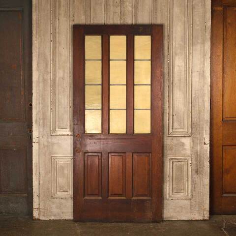 #53759 36x79 Antique Pine & Colored Glass Door image 5