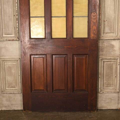 #53759 36x79 Antique Pine & Colored Glass Door image 3