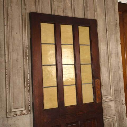 #53759 36x79 Antique Pine & Colored Glass Door image 4