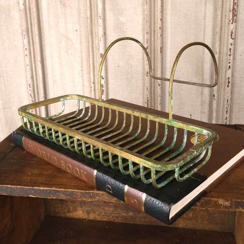 Antique Brass Bathtub Rim Soap Dish Caddy