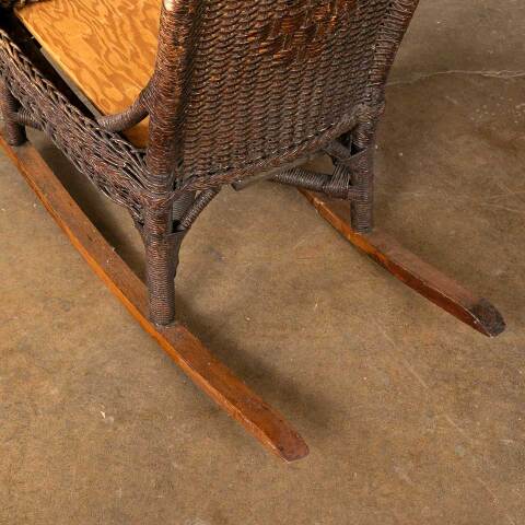 #53801 Antique Wicker Rocking Chair w/ Drawer image 7