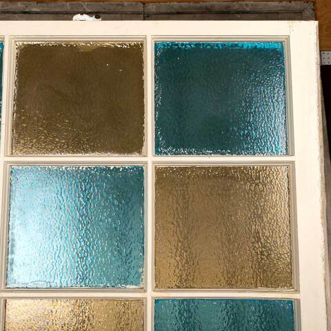 #53809 34x40 Antique 12 Lite Colored Glass Window image 4