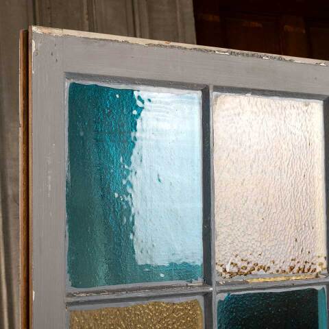 #53810 27x34 Antique 9 Lite Colored Glass Window image 5