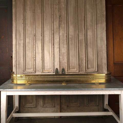 #53815 62x13 Antique Brass Fireplace Fender image 2