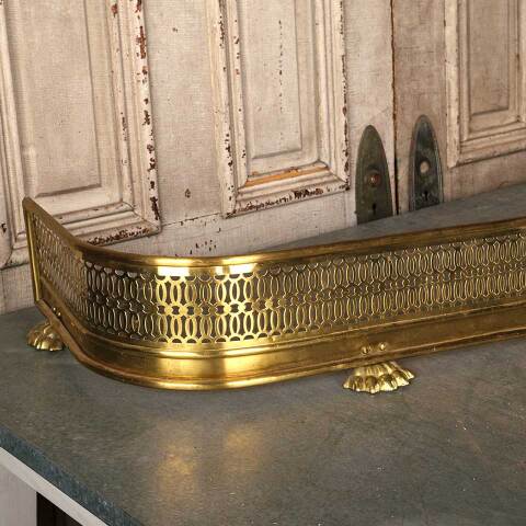 #53815 62x13 Antique Brass Fireplace Fender image 3