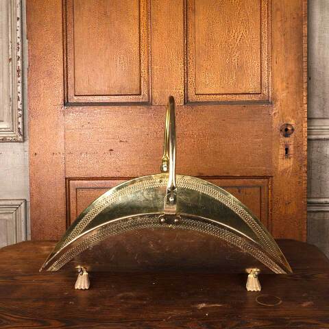 #53817 Vintage Metal Fireside Log Holder Basket image 6