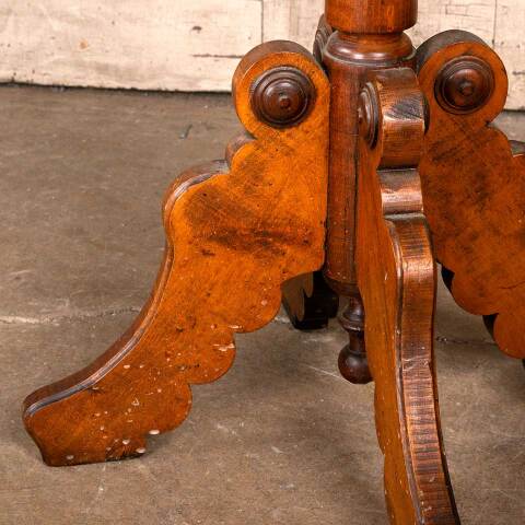 #53819 32x23 Antique Wood Parlor Table image 6