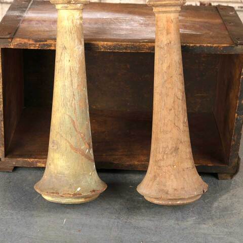 #53820 Set of 2 Turned Wood Furniture Finials image 2