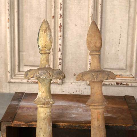 #53820 Set of 2 Turned Wood Furniture Finials image 3