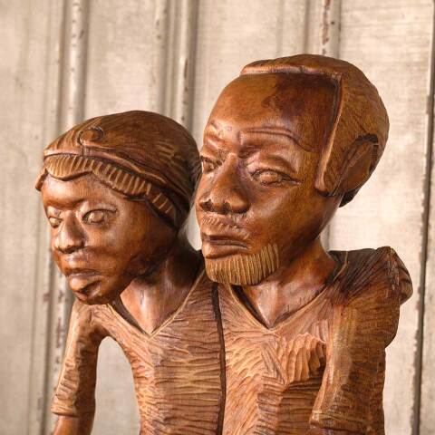 #53881 Antique Hand Craved Wood Figural Sculpture image 2