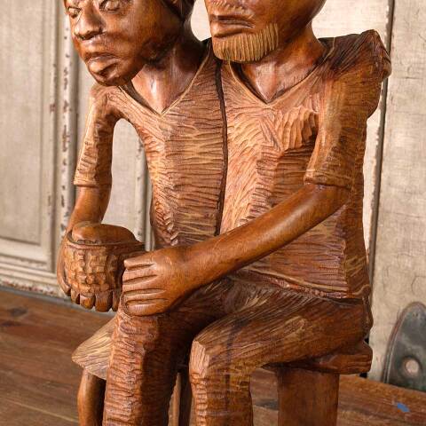 #53881 Antique Hand Craved Wood Figural Sculpture image 7