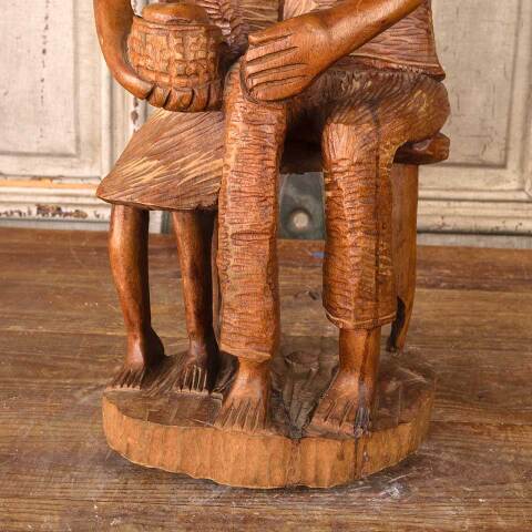 #53881 Antique Hand Craved Wood Figural Sculpture image 3