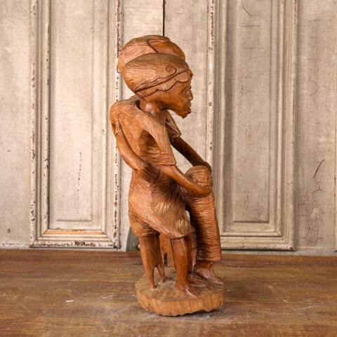 #53881 Antique Hand Craved Wood Figural Sculpture image 4