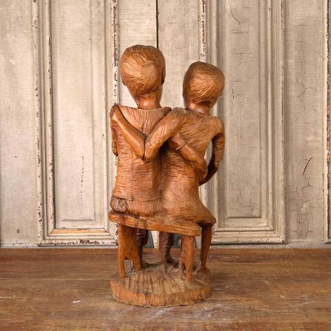 #53881 Antique Hand Craved Wood Figural Sculpture image 5