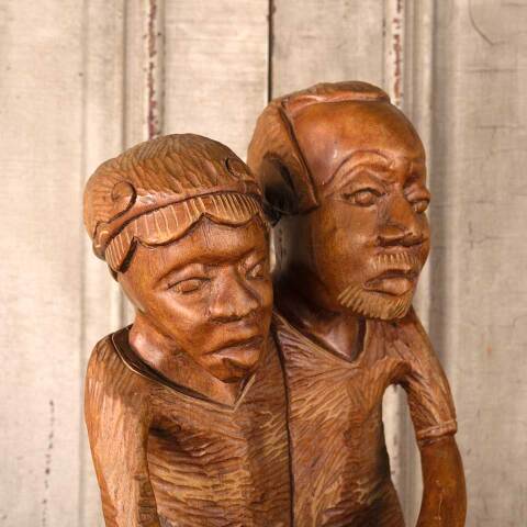 #53881 Antique Hand Craved Wood Figural Sculpture image 8