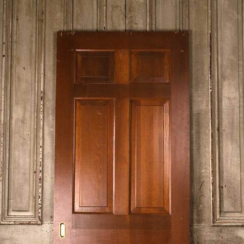 #53901 30x78 Vintage 6 Panel Pine Pocket Door image 2
