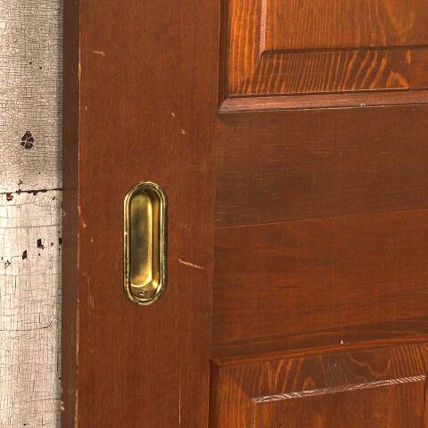 #53901 30x78 Vintage 6 Panel Pine Pocket Door image 4