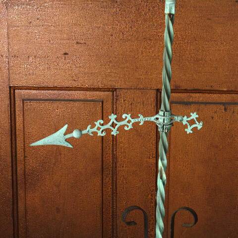 #53904 Antique Lightning Rod & Wrought Iron Stand image 2