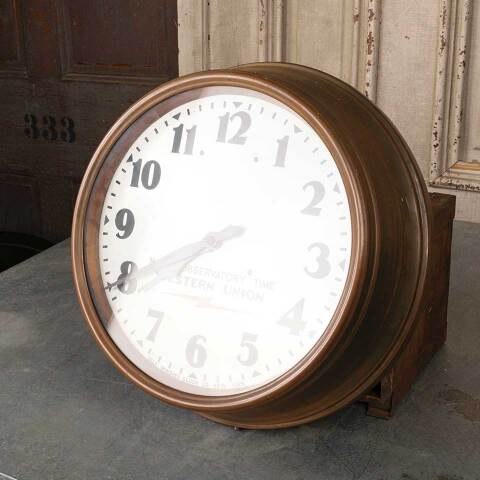 #53906 Antique Round Western Union Wall Clock image 2