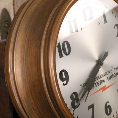 #53906 Antique Round Western Union Wall Clock image 3