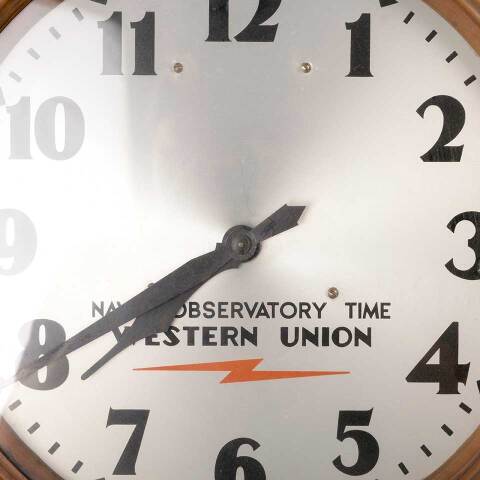 #53906 Antique Round Western Union Wall Clock image 4