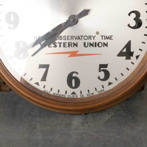 #53906 Antique Round Western Union Wall Clock image 5