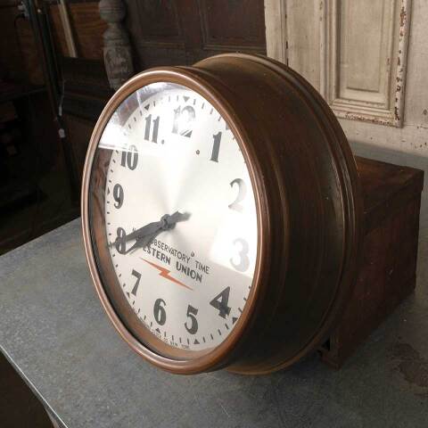 #53906 Antique Round Western Union Wall Clock image 7