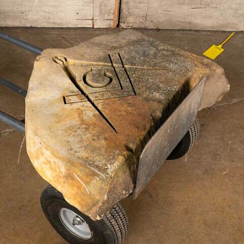 #53959 Carved Sandstone Freemason Masonic Rock image 7