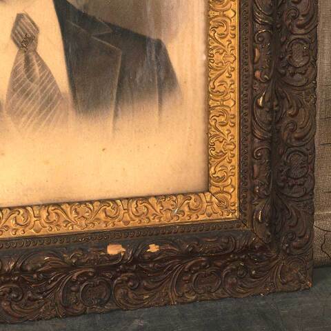 #53969 26x30 Antique Wood & Gesso Picture Frame image 4