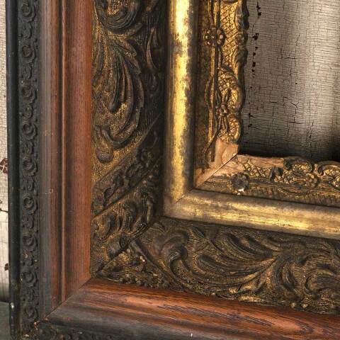 #53970 28x32 Antique Wood & Gesso Picture Frame image 6