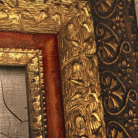 #53971 33x37 Antique Wood & Gesso Picture Frame image 4