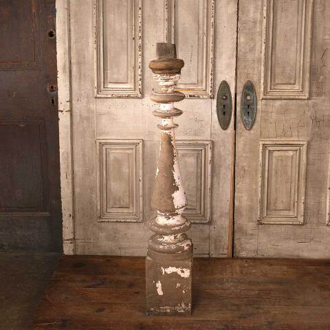 #53973 Antique Turned Wood Staircase Newel Post image 2