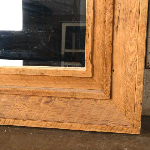 #53986 37x41 Rustic Wood Framed Beveled Mirror image 6